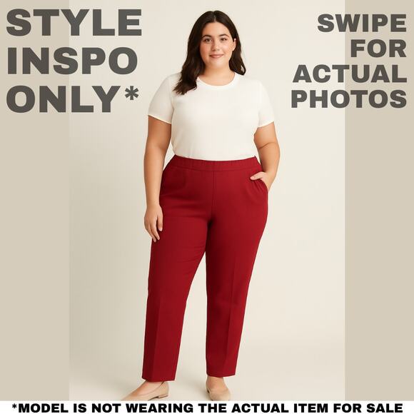 Vintage NWT Alfred Dunner Trousers – Size 18W | Rich Red [0392] - Picture 3 of 9
